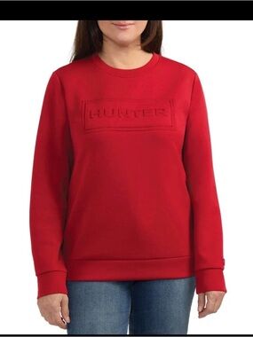 Hunter Red Embossed Logo Crewneck Sweatshirt